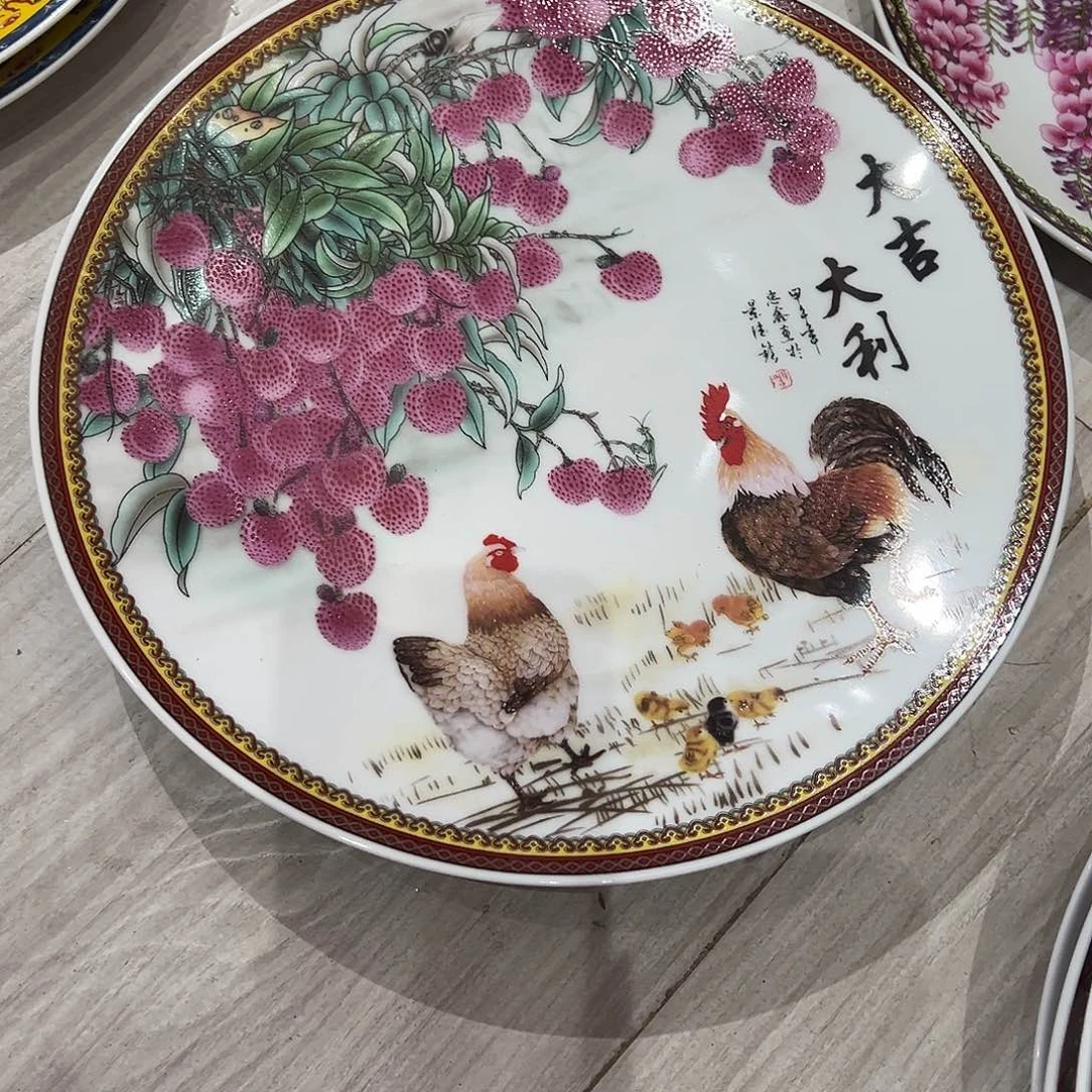 陶摆件26cm大吉大利赏盘