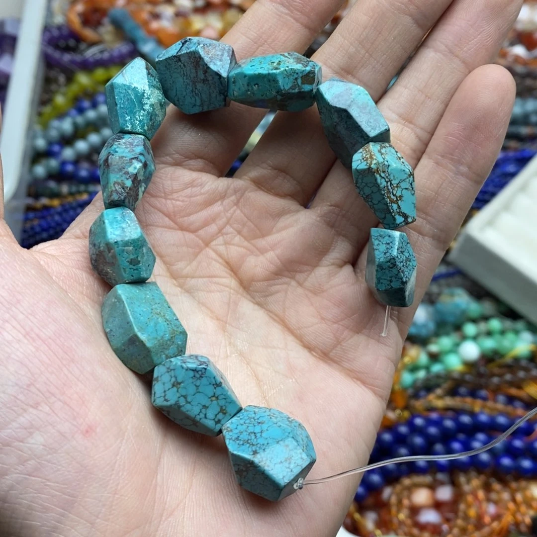 刘***兄玛瑙/玉髓合金珠宝半成品打包11颗天然松石S270