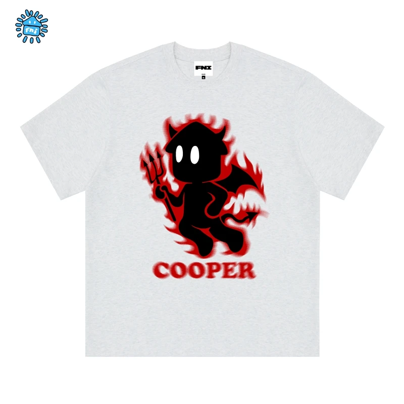 FNI Cooper系列（小恶魔！）卡通趣味纯棉短袖男女同款t恤新款胶浆