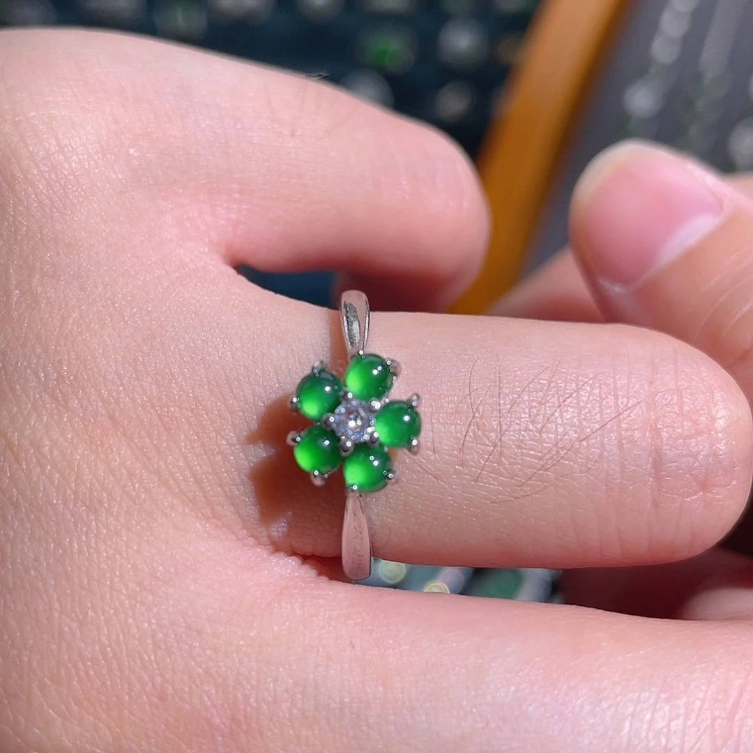 银S925镶嵌戒指翡翠