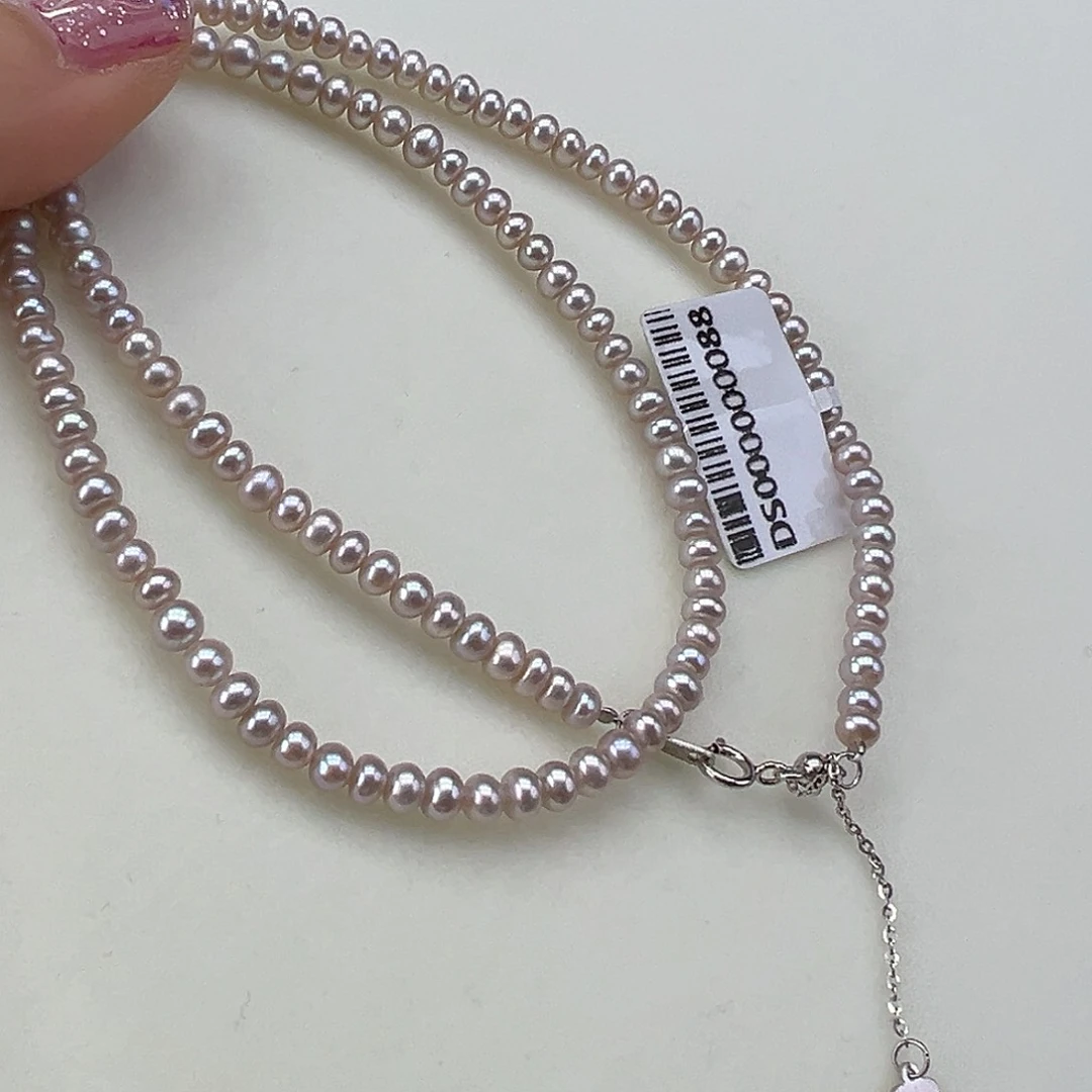 淡水珍珠颈饰银S925镶嵌➕3