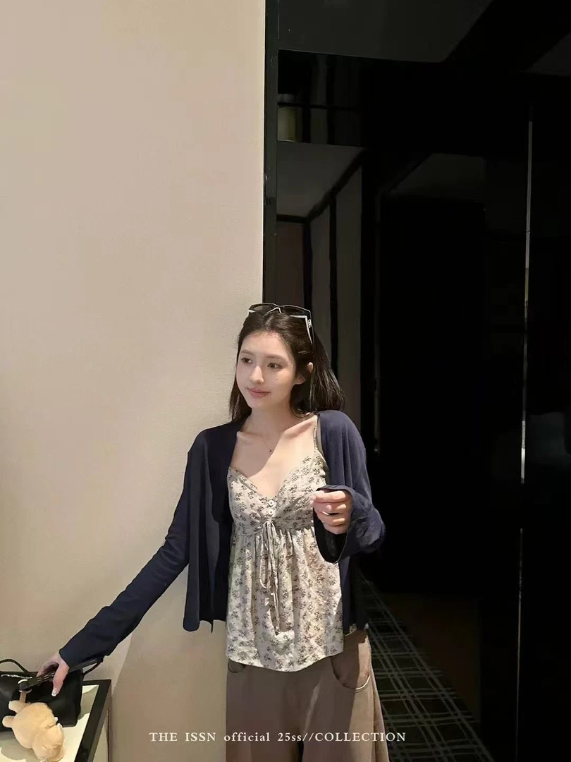 百搭爆款时尚大码套装新款碎花内搭搭配外套裤子25165