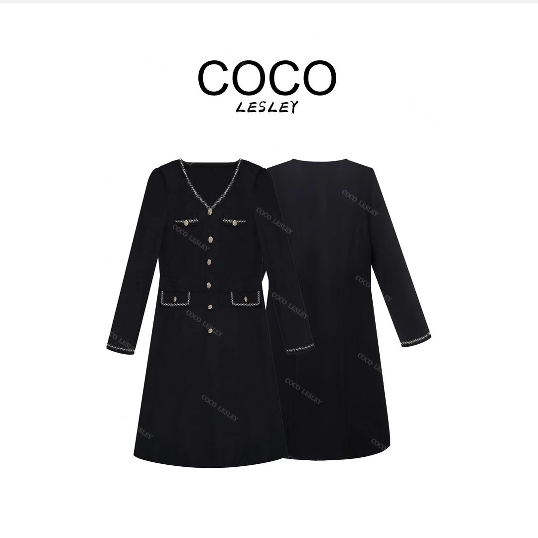 【COCO LESELY】秋款轻奢风女装设计师款连衣裙#1025-QZ-43