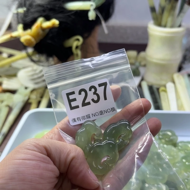 蛇纹石玉发饰合金冷***夜