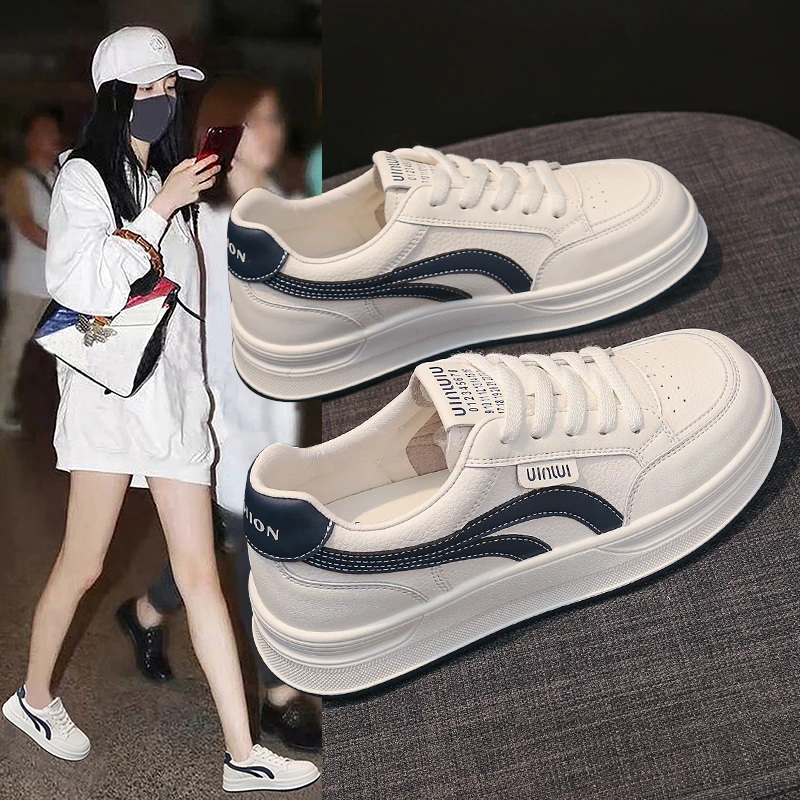 厚底小白鞋女2025秋季新款超火百搭透气休闲板鞋学生轻便运动鞋子