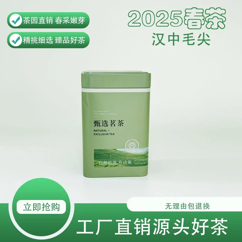 汉中毛尖高山绿茶200g精品绿茶 2025雨前新茶栗香精品口粮茶罐装