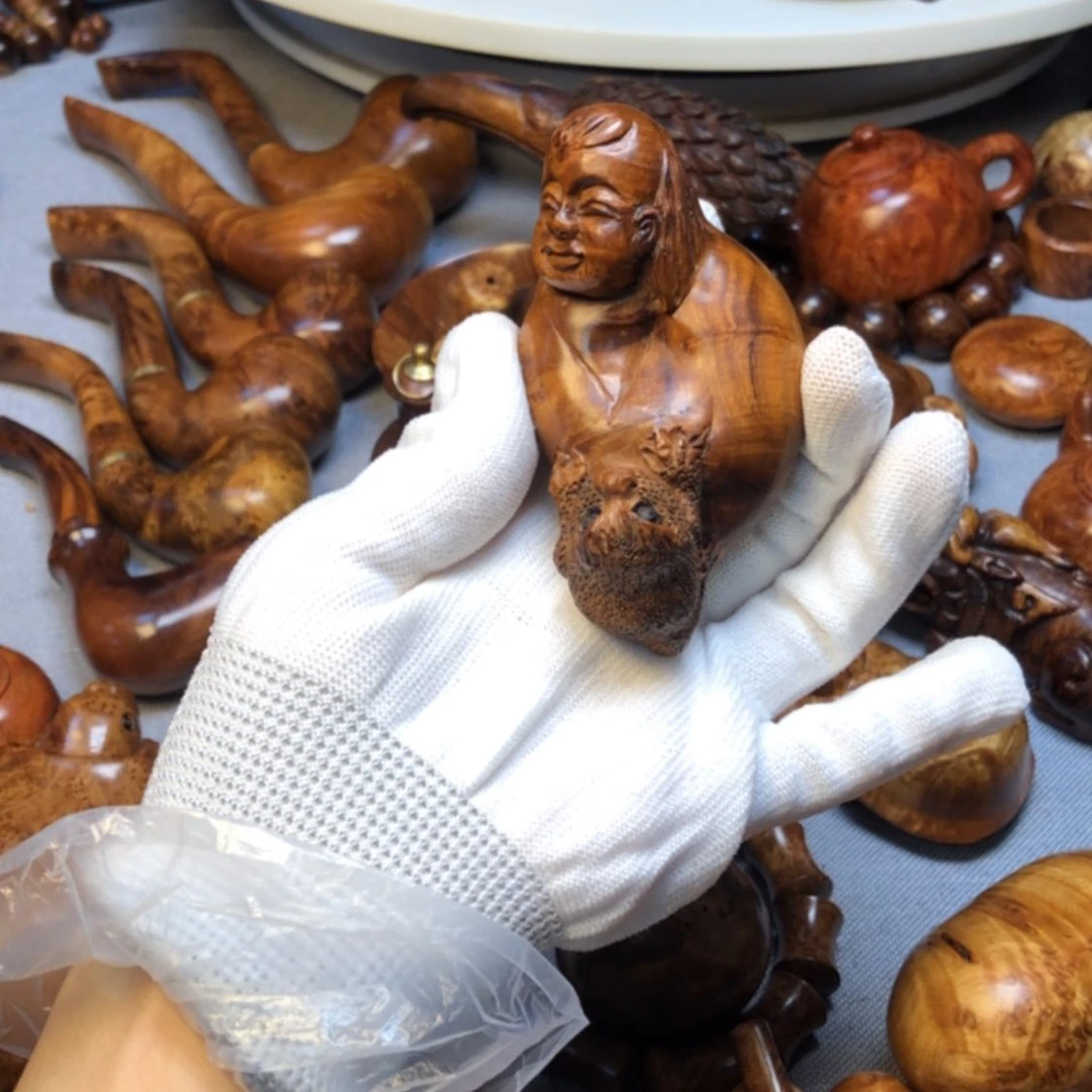 【闪购商品】木麻梨疙瘩火琉璃手把件