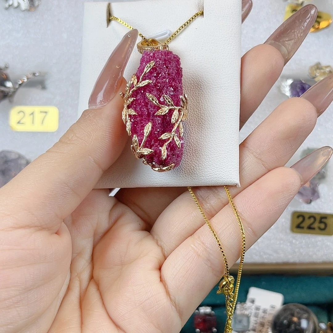 花岗石纯铜锡合金纯铜红刚玉吊坠