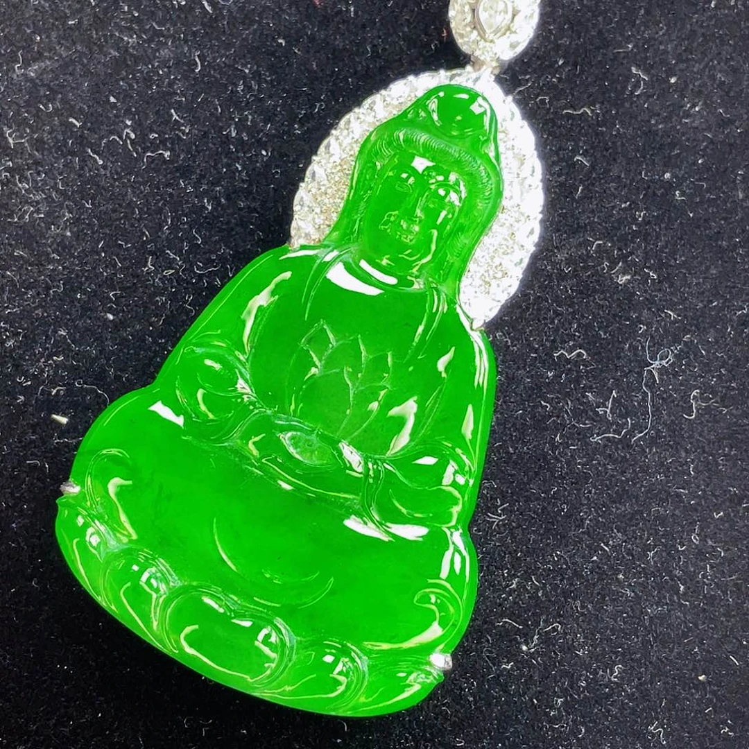 翡翠吊坠(不含链)银S925镶嵌
