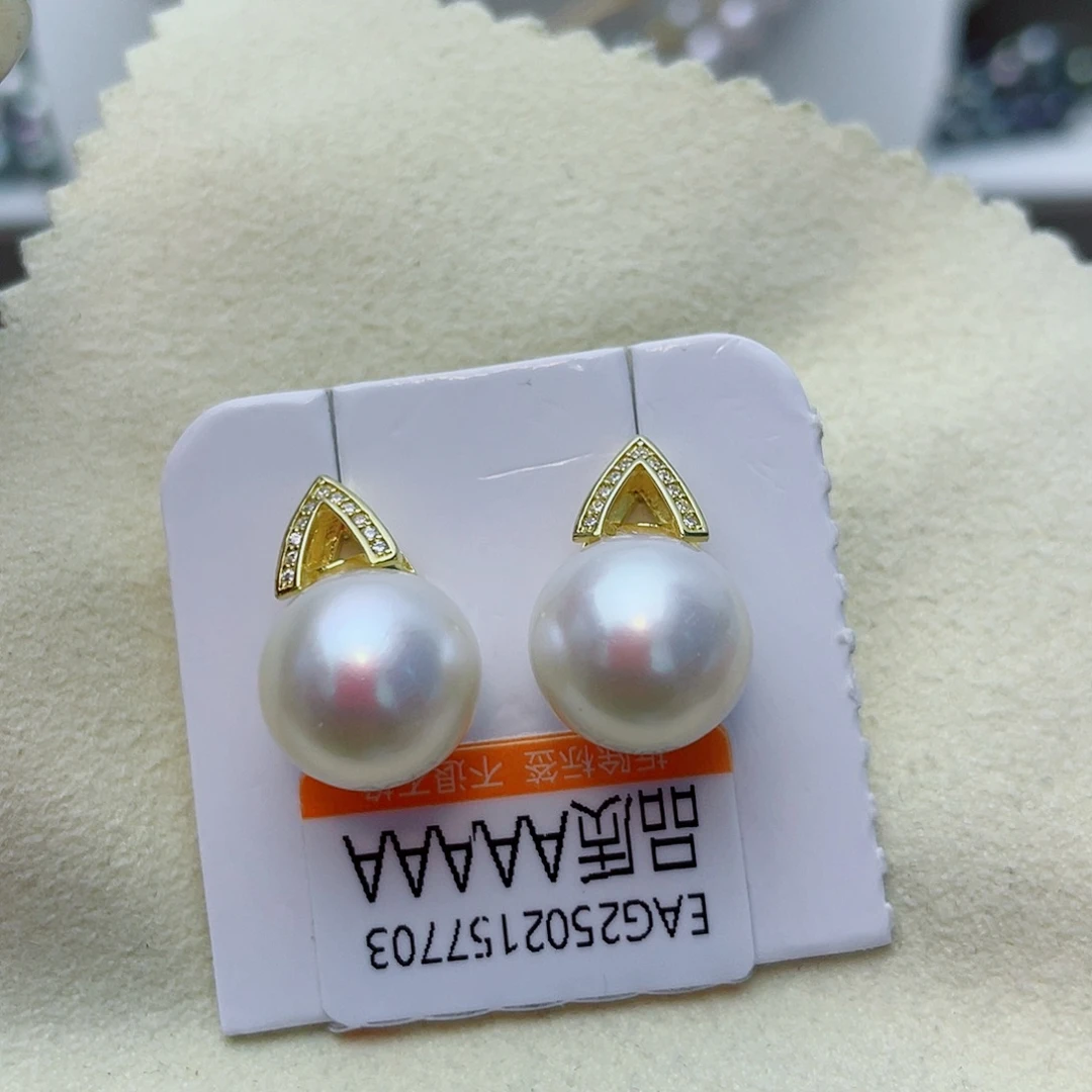 @****耳饰银S925镶嵌淡水珍珠w39