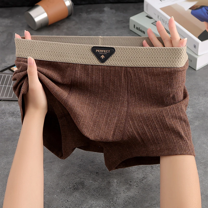 新款简约棉质男士内裤男款平角裤舒适透气大码青年男生裤衩四角裤