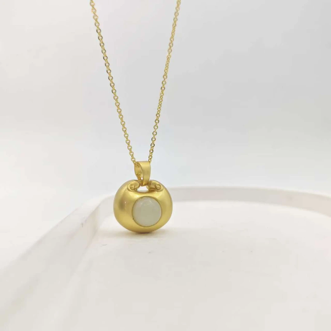 天然和田玉 简约镶嵌小胖福 H319多样性发货拍一发一