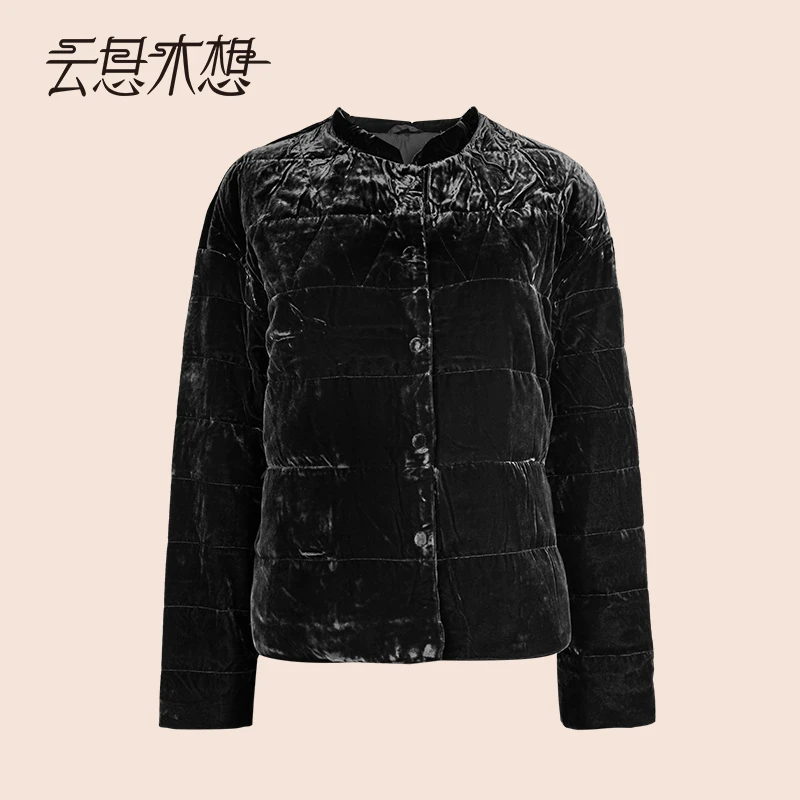 Ysimo-X云思木想 湘云公主 鹅绒蚕丝宽松立领长袖绒面羽绒服14042
