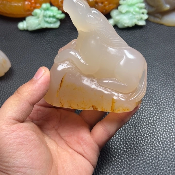 关***冒玛瑙/玉髓未镶嵌手把