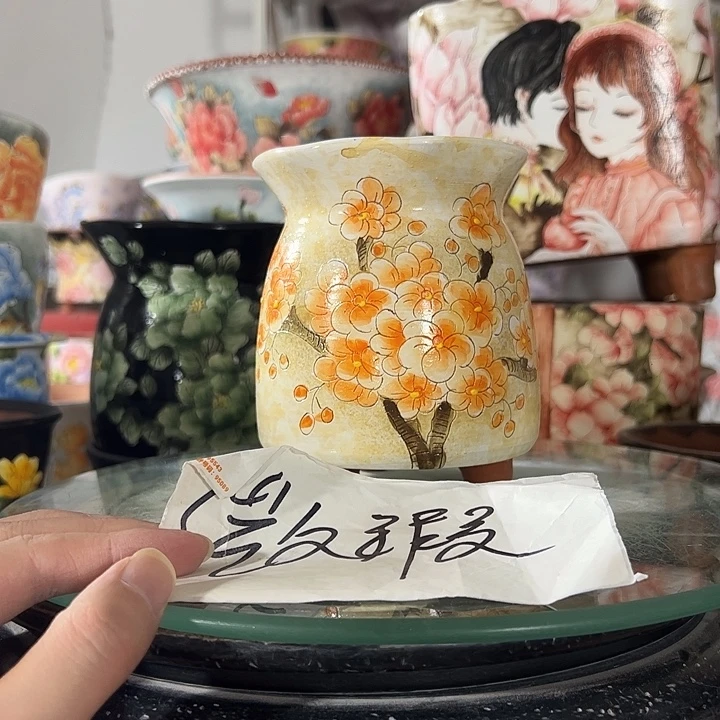 景德镇手绘花盆 满38包邮