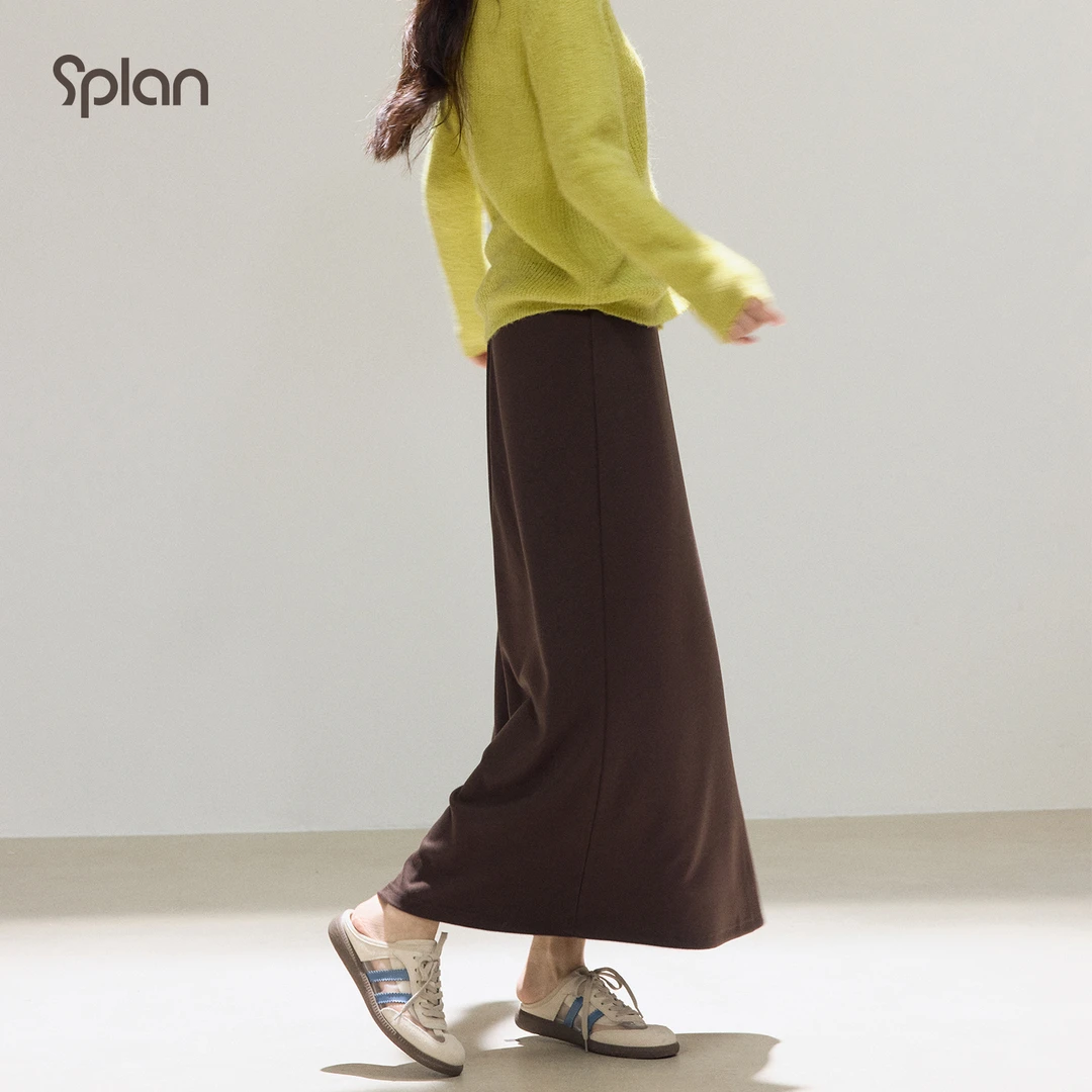 【早秋新品】SPLAN-S+ 极简风柔软亲肤垂感半身长裙25336