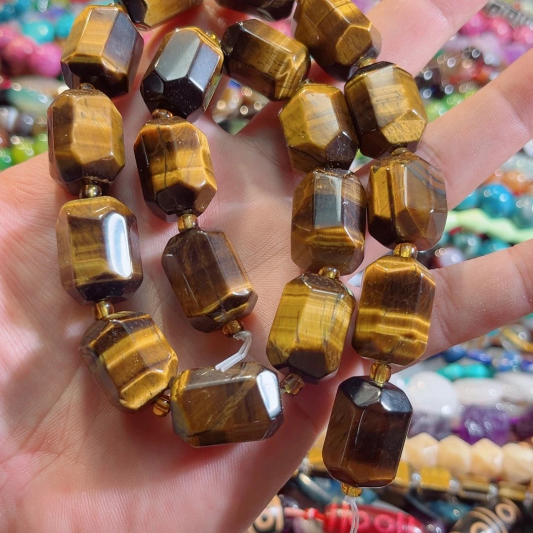 玛瑙/玉髓合金珠宝半成品虎眼顶珠两颗 15x20mm
