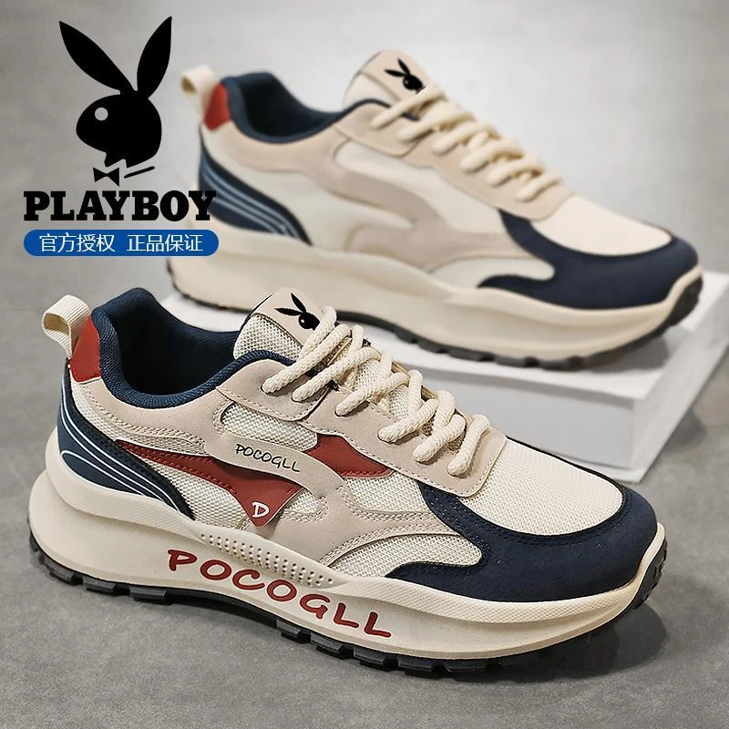花花公子男鞋2025新款冬季透气运动休闲鞋欧洲站冬季透气厚底男鞋