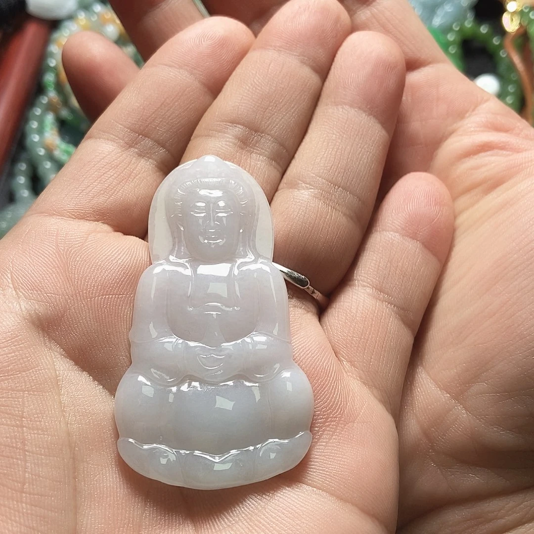 翡翠未镶嵌颈饰翡翠观音挂件