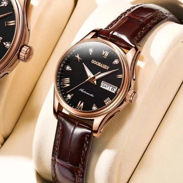 经典简约女款手表高档时尚气质防水真皮潮流夜光商务休闲运动百搭