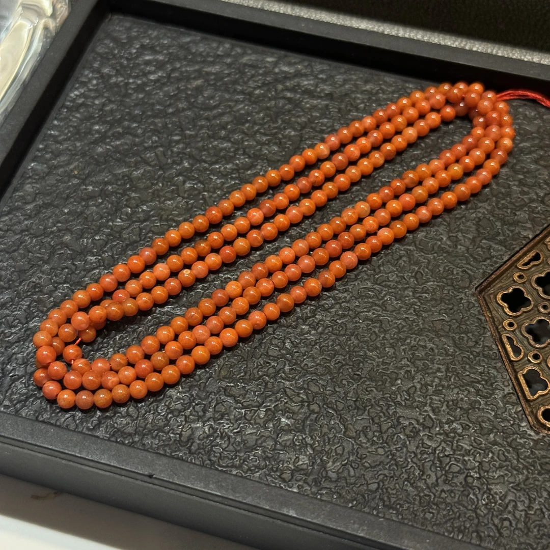 【真石】天然满色满肉南红佛珠3mm（长度70cm）ZSM888BC044
