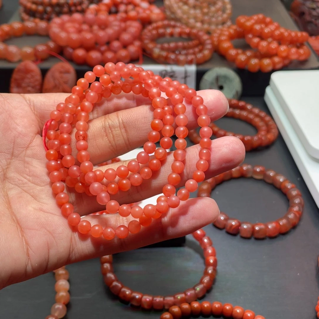 南红玛瑙手链未镶嵌