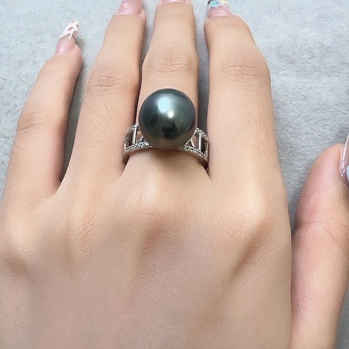 海水珍珠戒指银S925镶嵌