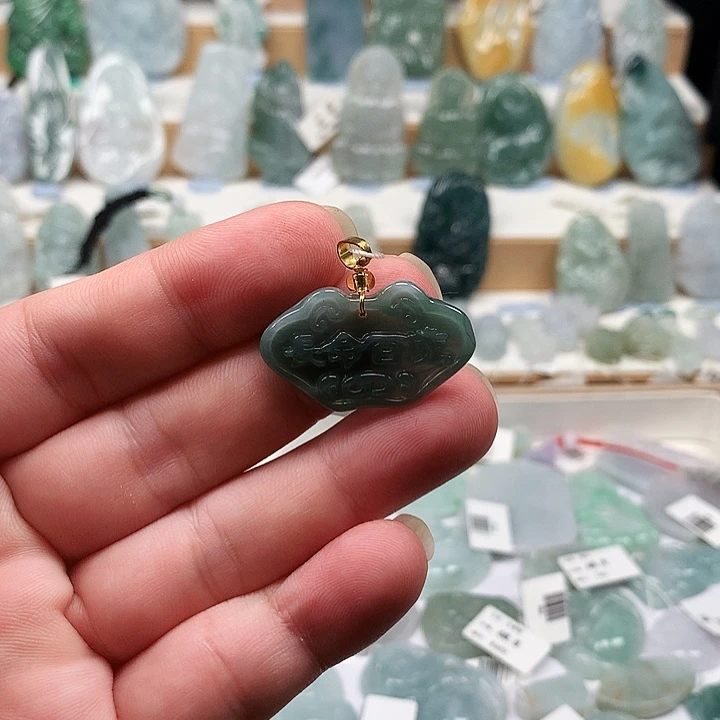 吊坠(不含链)未镶嵌翡翠83长命百岁牌