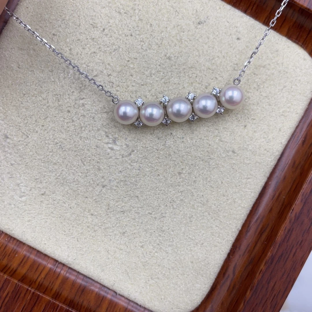 海水珍珠套链银S925镶嵌