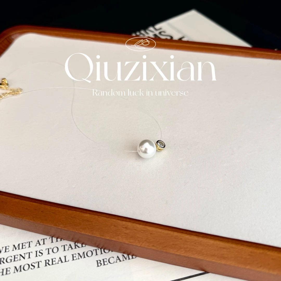 非金属仿珍珠项链  QIUZIXIAN/子贤 隐线珍珠项链・Invisible Line