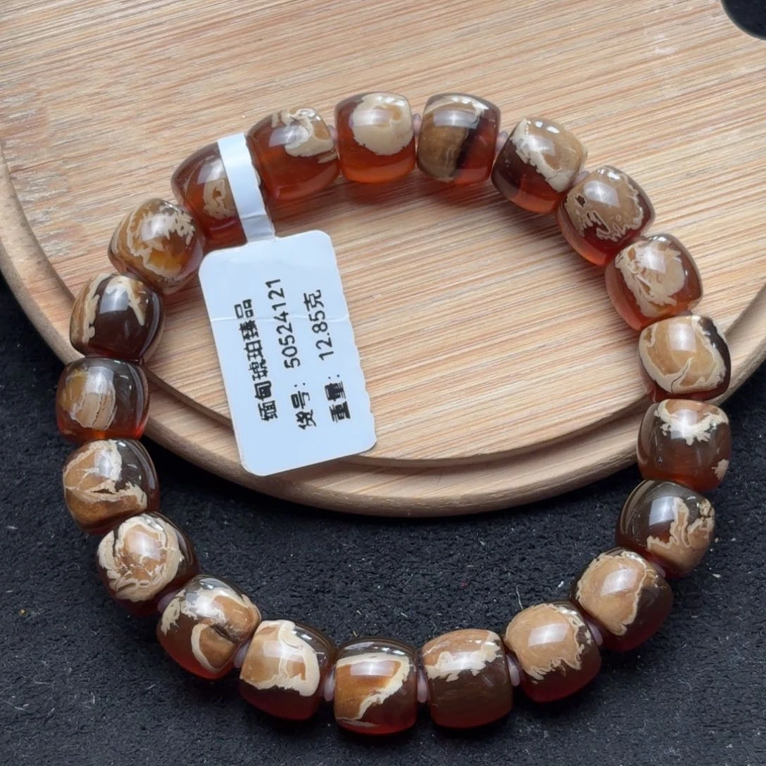 未镶嵌琥珀珠宝奇石直切溶洞手串