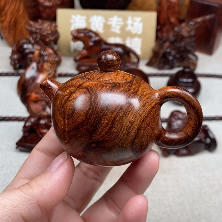 花梨木类端景台问**安西施壶