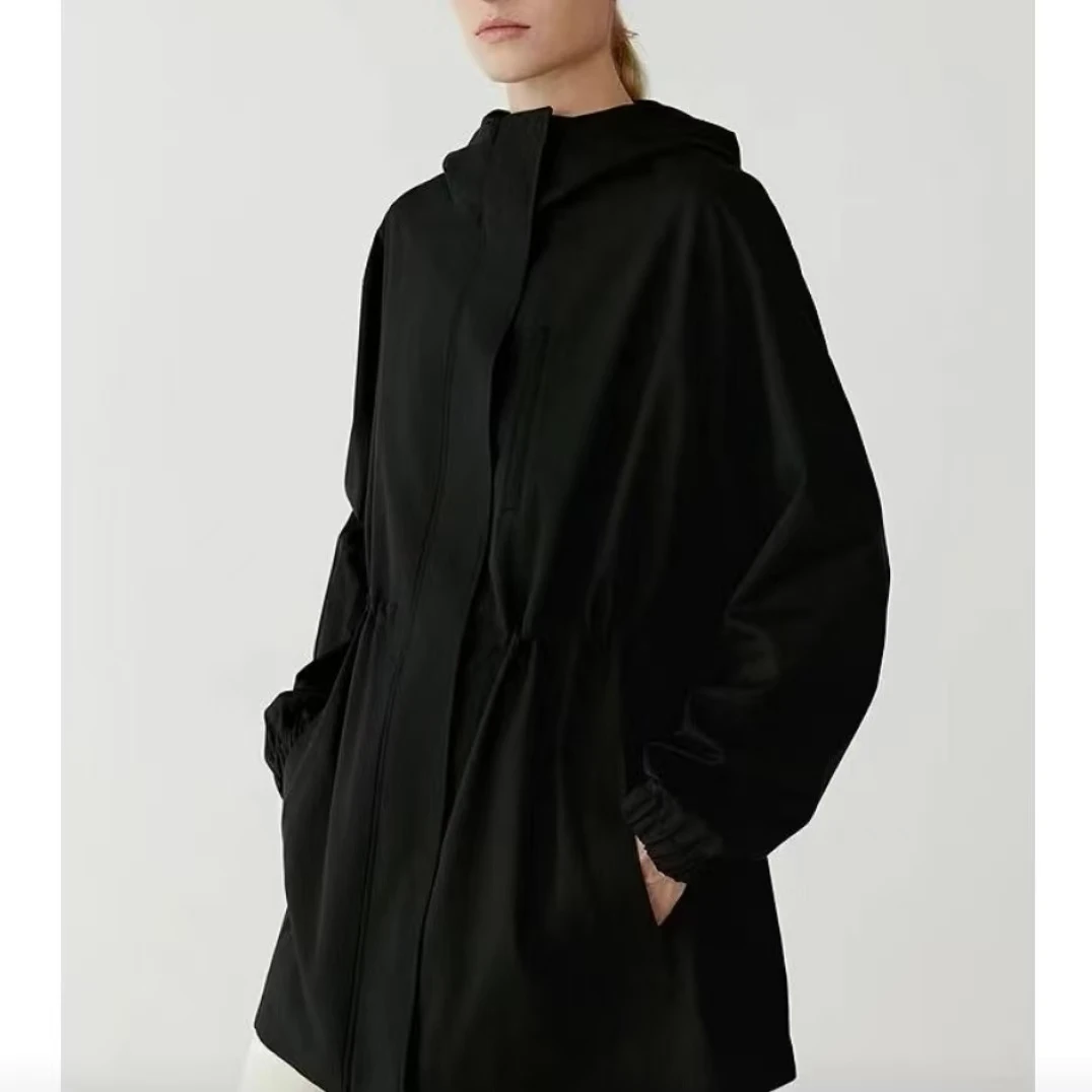 W-1282【禾】露珠系列 春季新款精纺简约百搭风衣外套女