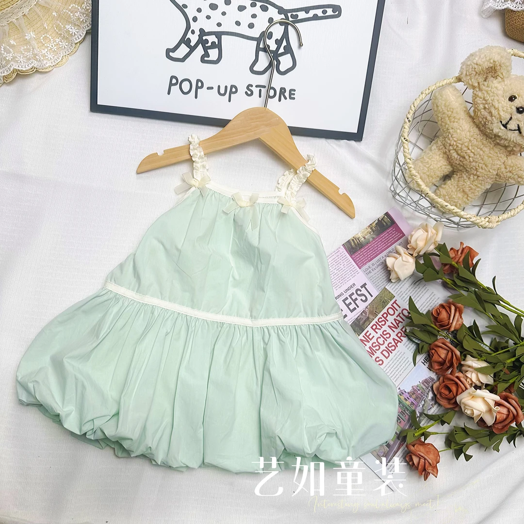 番茄家*【清爽一夏】夏季上新吊带蝴蝶结连衣裙D-W548