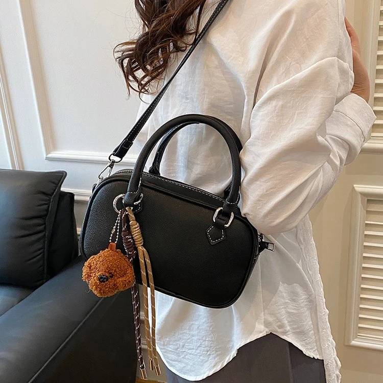 拉链PU女包2025年春季车缝线均码单肩斜挎手提包