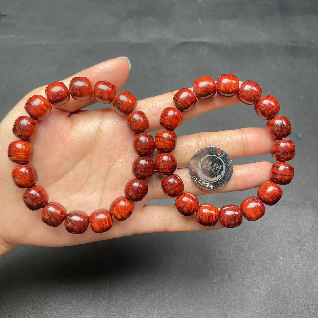 翡昱-N22-39018-62-红降花梨手串/约卡12+/约17颗/-多样性发其一-