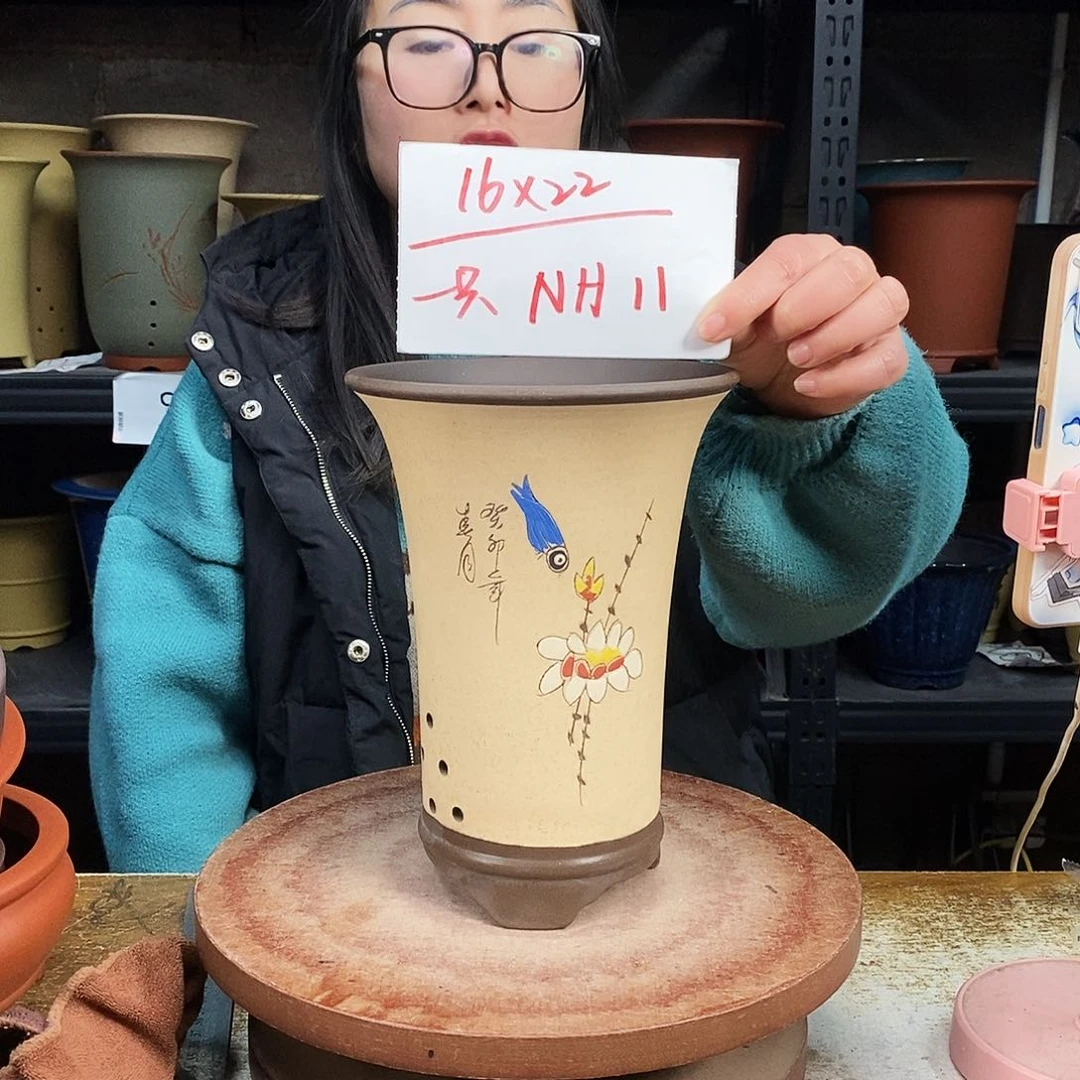 紫砂一只花盆货号NH11