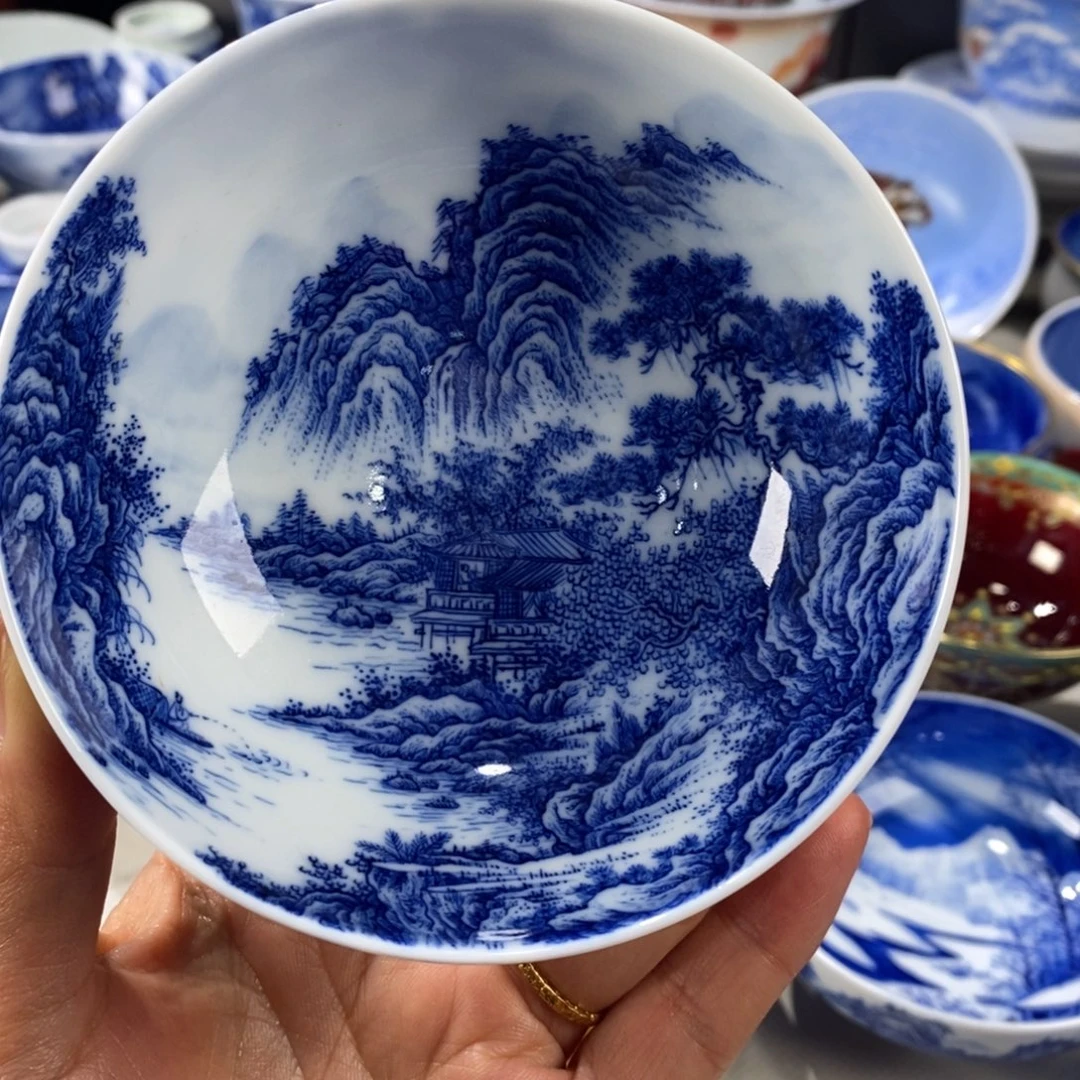 青花山水主人杯杯