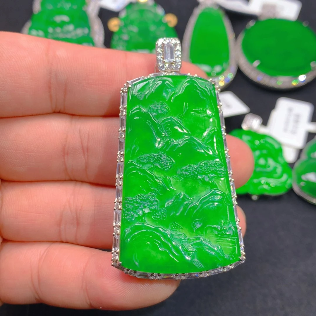 翡翠颈饰银S925镶嵌1111111111