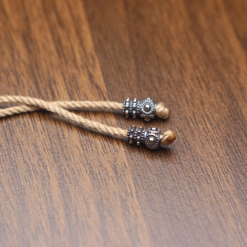 925银银制品 蜻蜓眼弟子珠小巧复古做旧文玩配饰搭配百香籽星月