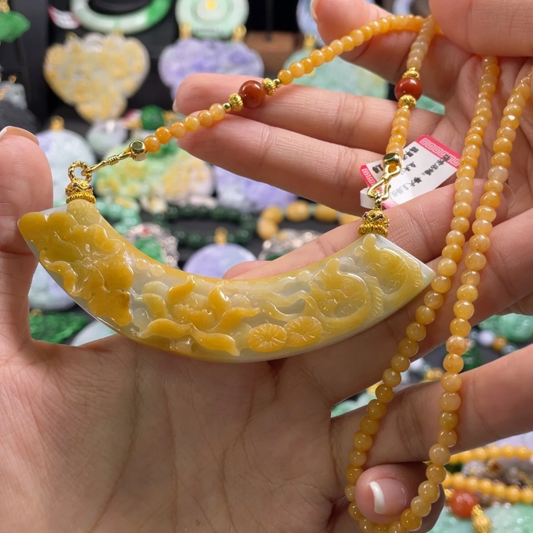 翡翠未镶嵌颈饰代编织