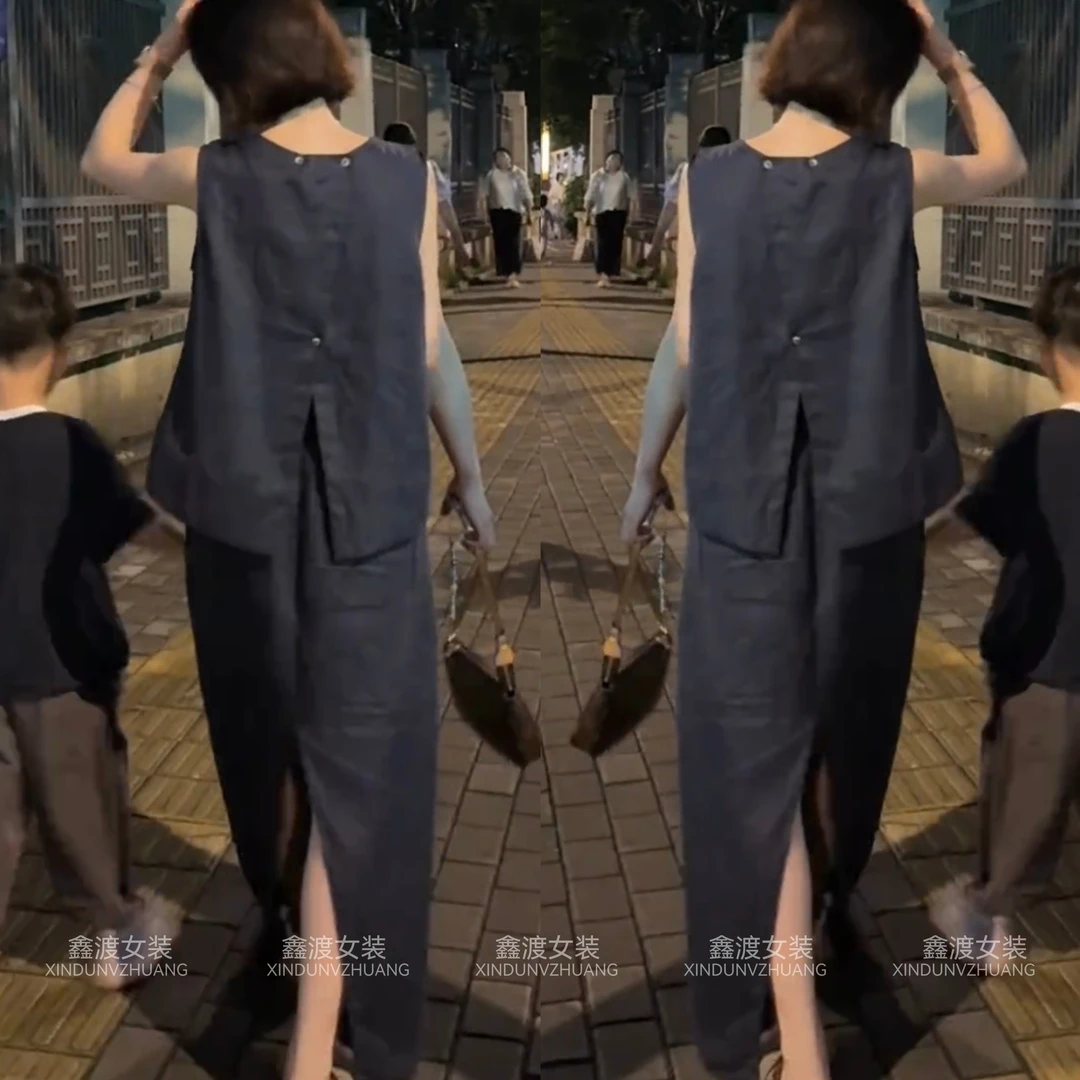 2025夏季新款时尚显瘦气质女士网红洋气两件套百搭款D21365