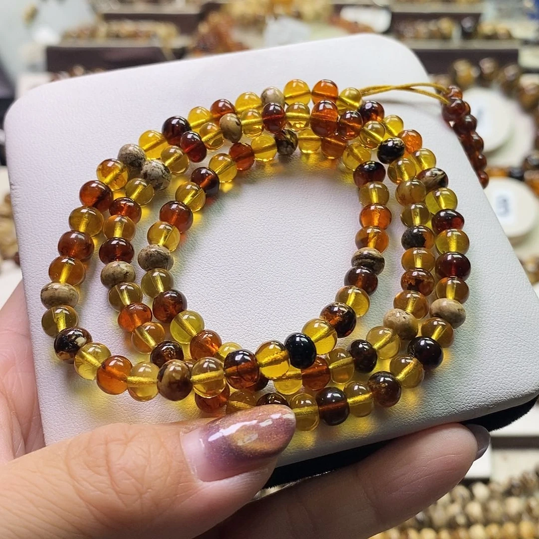 琥珀未镶嵌裸石多宝6m