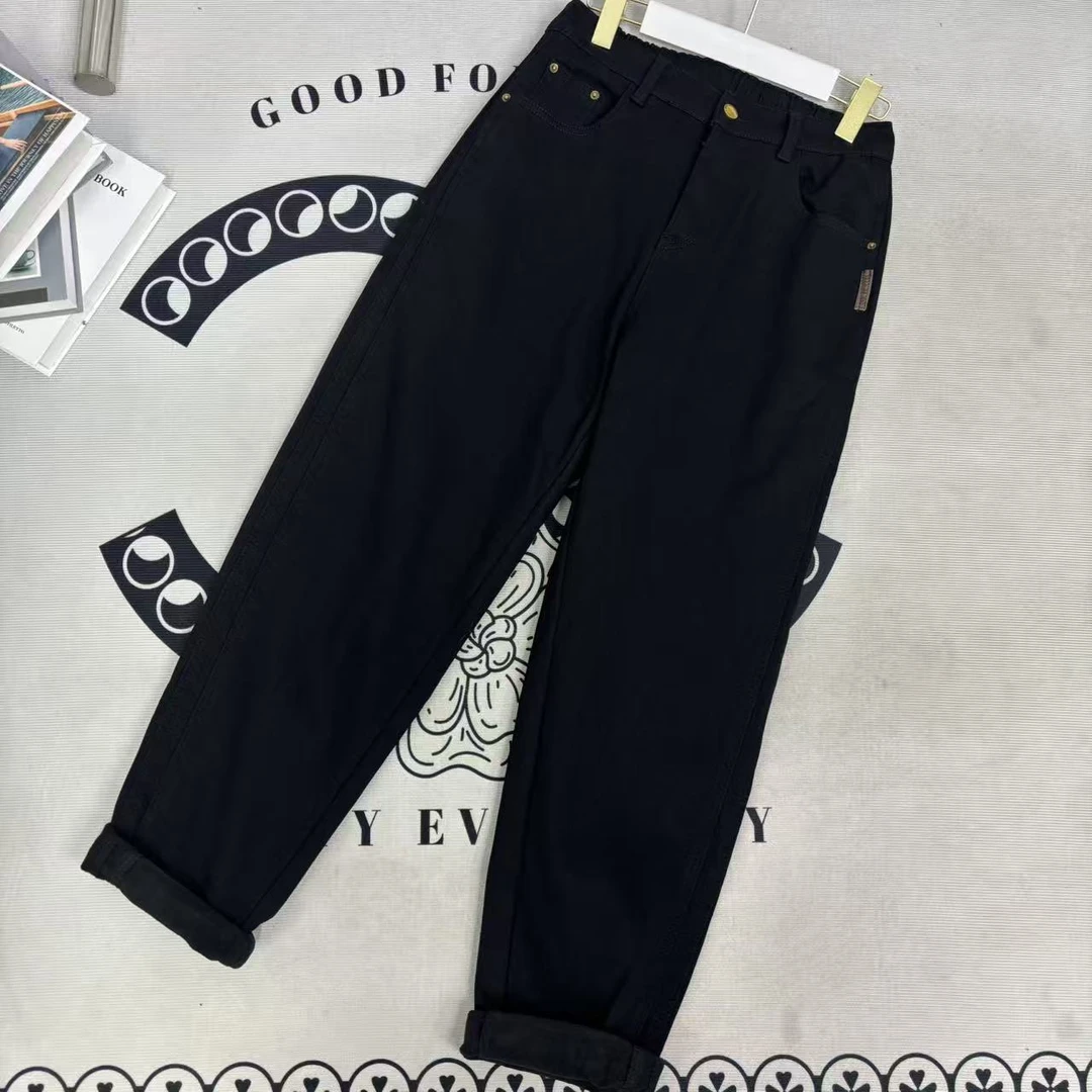 【胖淼淼】秋冬软糯加绒老爹裤-63335-3