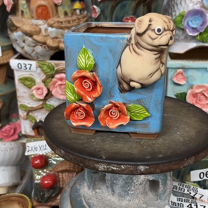 紫砂花盆粗陶材质多肉花盆