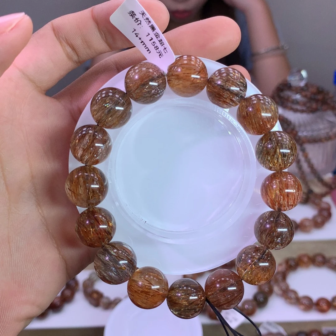 水晶未镶嵌手链黑金超七