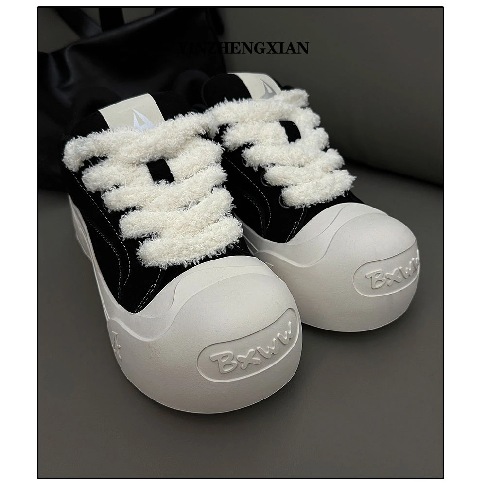 尹政贤系带青春潮流厚底板鞋冬季运动休闲板鞋高帮小白鞋低帮ins