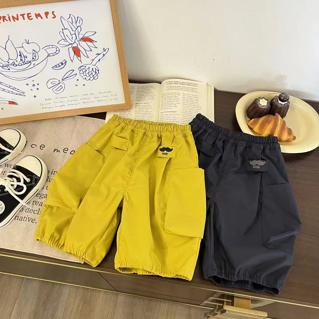 儿童夏季潮酷大口袋工装七分裤H2220