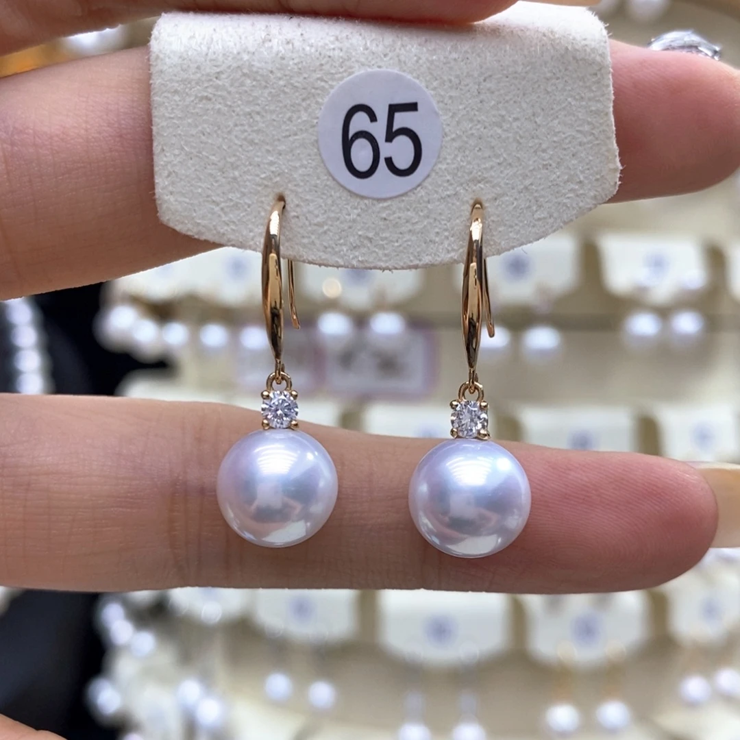 18K金镶嵌耳饰淡水珍珠