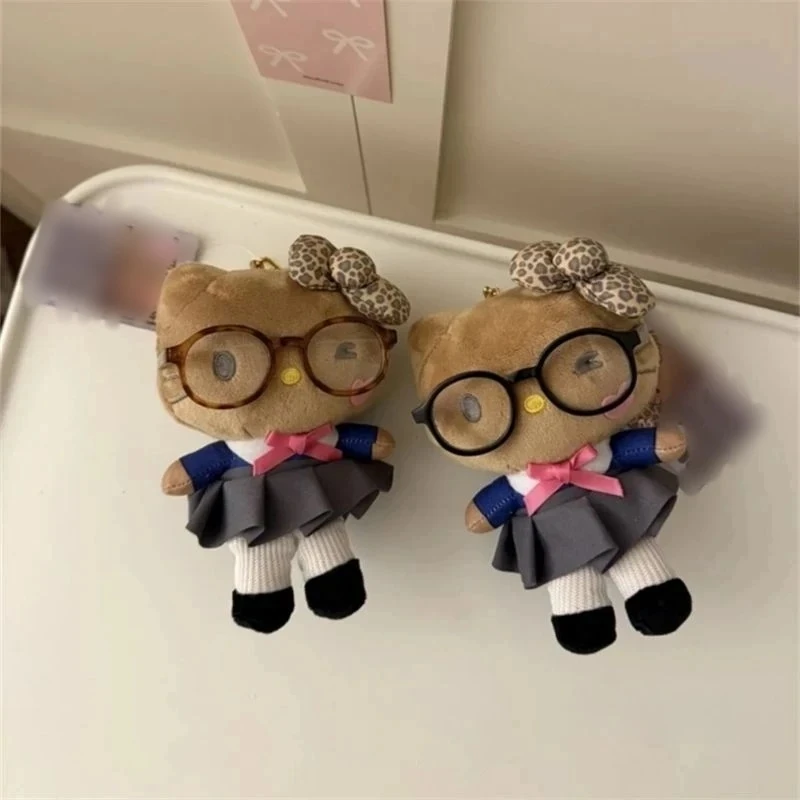 黑皮JK制服学生kt猫挂件包包书包挂饰公仔可爱毛绒玩偶少女心